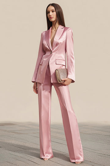 Dusty Rose Costumes d’affaires 2 pièces à revers crantés